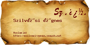 Szilvási Ágnes névjegykártya